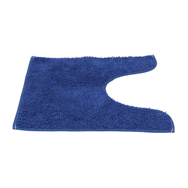 4goodz comfortabele Toiletmat polyester 45x50 cm - navy blauw