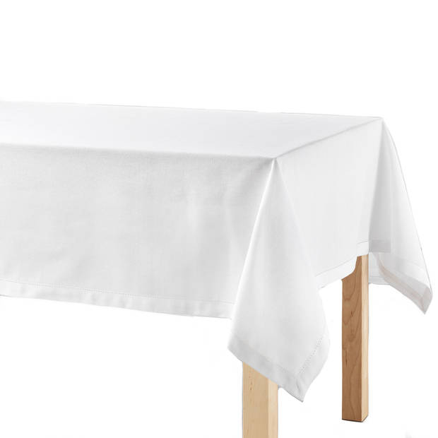 Wit tafelkleed van katoen 140 x 240 cm - Tafellakens