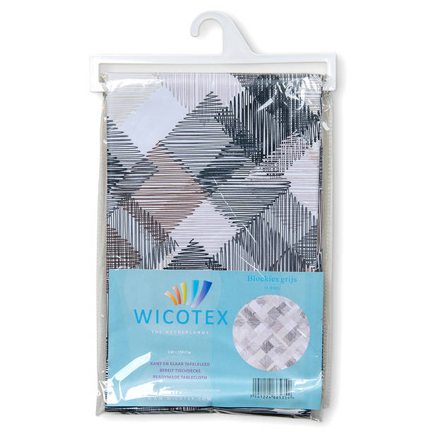 Wicotex-Tafelkleed- Blokken grijs 140x250 cm