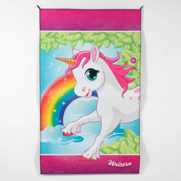 Unicorn vloerkleed Eenhoorn led meisjes 72 x 120 cm polyester