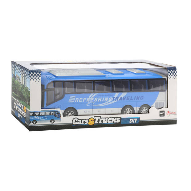 Toi-Toys reisbus Cars & Trucks City junior 32 cm blauw