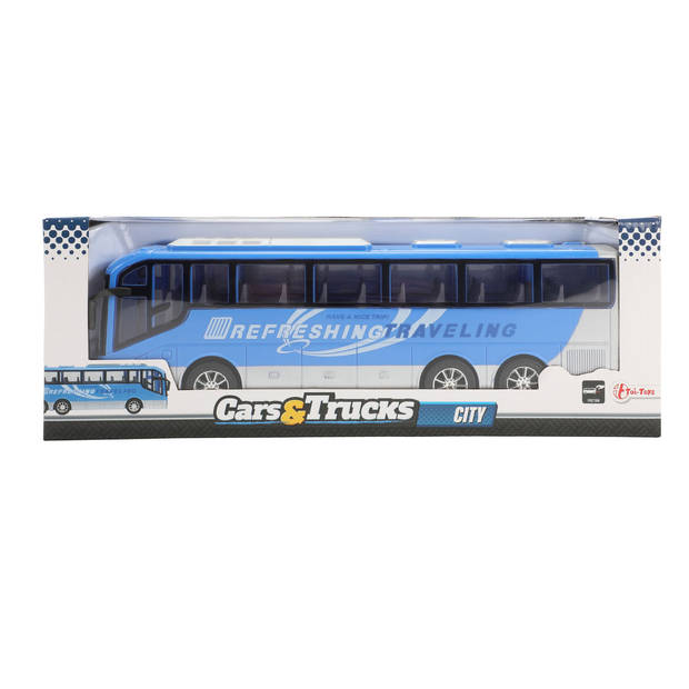 Toi-Toys reisbus Cars & Trucks City junior 32 cm blauw