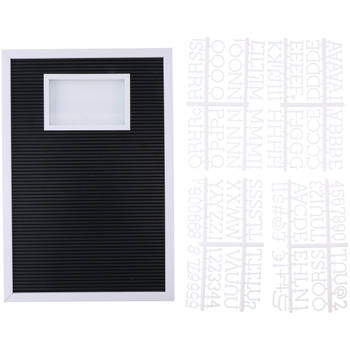 Arti Casa letterbord met fotolijst 45x30,5x3 cm zwart/wit