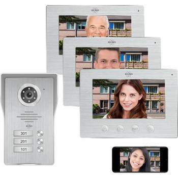 ELRO DV477IP3 Wifi IP Video Deur Intercom - met 3x 7 inch kleurenscherm - Bekijken en communiceren via App