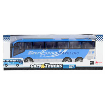Toi-Toys reisbus Cars & Trucks City junior 32 cm blauw