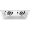 Spot Armatuur GU10 - Pragmi Zano Pro - GU10 Inbouwspot - Rechthoek Dubbel - Wit - Aluminium - Kantelbaar - 185x93mm