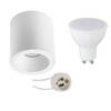 Opbouwspot Set - Pragmi Cliron Pro - GU10 Fitting - Dimbaar - Opbouw Rond - Mat Wit - 6W - Natuurlijk Wit 4200K -