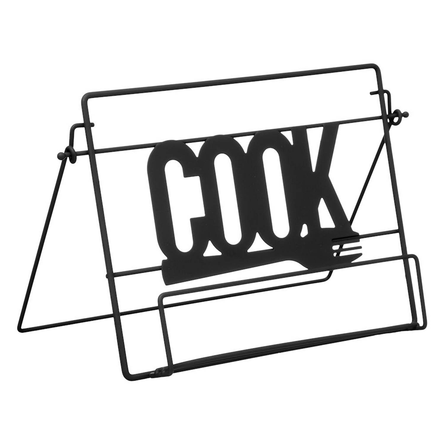 Decopatent® Kookboekstandaard - COOK - Boekenhouder standaard - Metaal Blokker