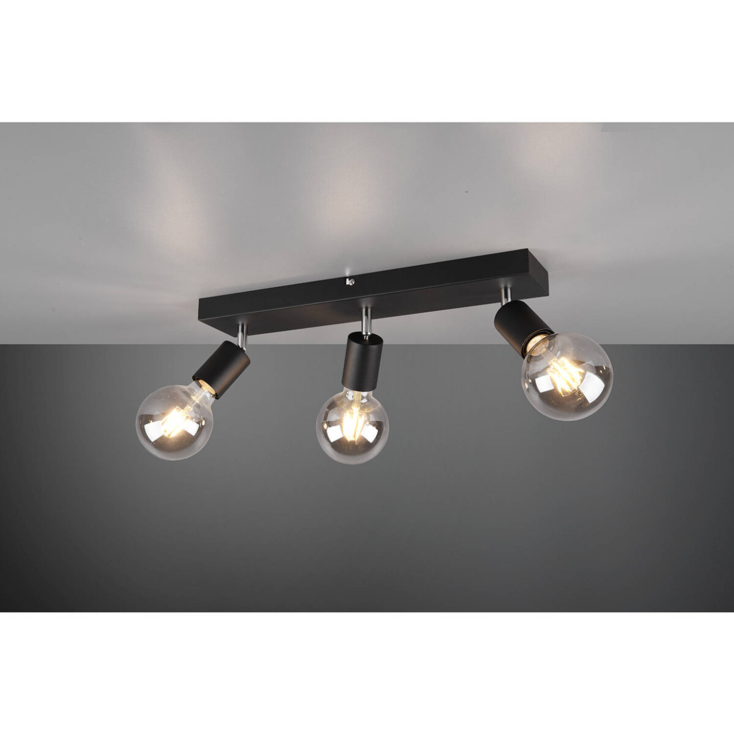 LED Plafondspot - Trion Zuncka - E27 Fitting - 3-lichts - - Mat Zwart - Aluminium | Blokker
