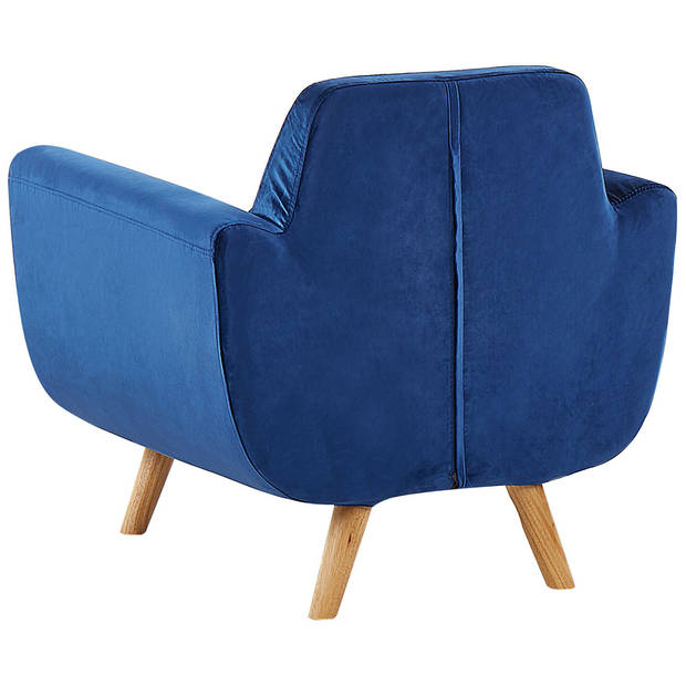 Beliani BERNES - Fauteuil overtrek-Blauw-Fluweel