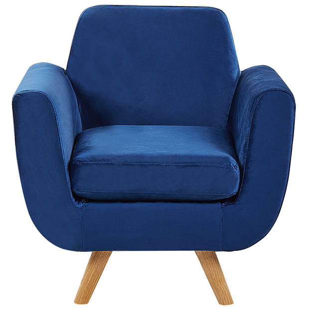 Beliani BERNES - Fauteuil overtrek-Blauw-Fluweel