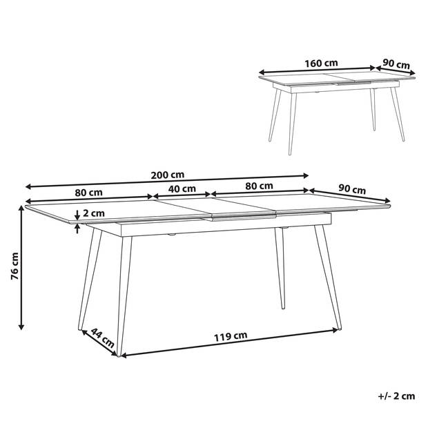 Beliani MALDON - Eettafel-Zwart-MDF