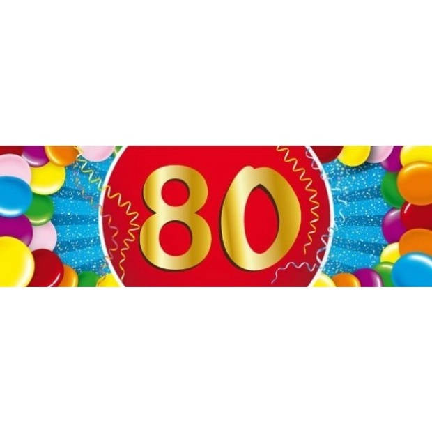 10x 80 Jaar leeftijd stickers verjaardag versiering - Feeststickers