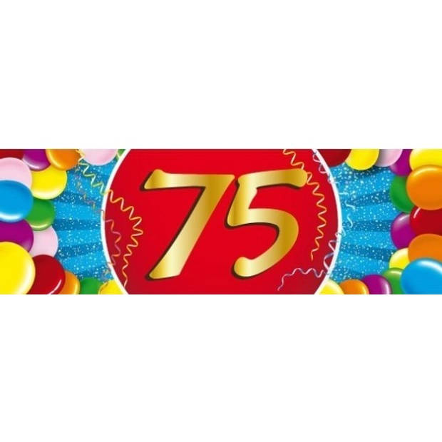 10x 75 Jaar leeftijd stickers verjaardag versiering - Feeststickers