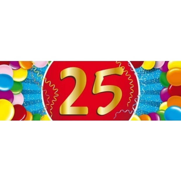 10x 25 Jaar leeftijd stickers verjaardag versiering - Feeststickers