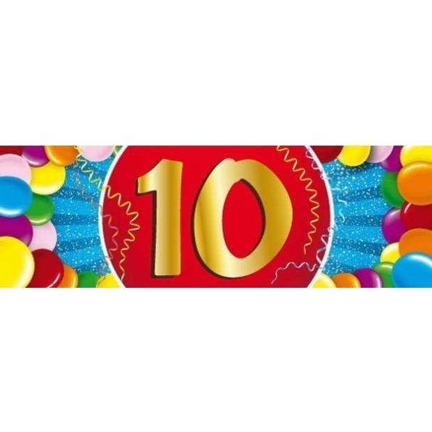 10x 10 Jaar leeftijd stickers verjaardag versiering - Feeststickers