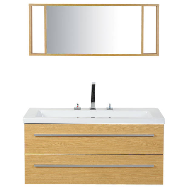 Beliani ALMERIA - Badkamerkast met spiegel-Beige-MDF