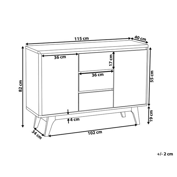 Beliani PITTSBURGH - Sideboard-Wit-MDF