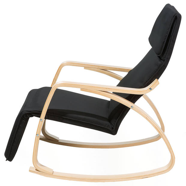 Beliani WESTON - Schommelfauteuil-Zwart-Polyester