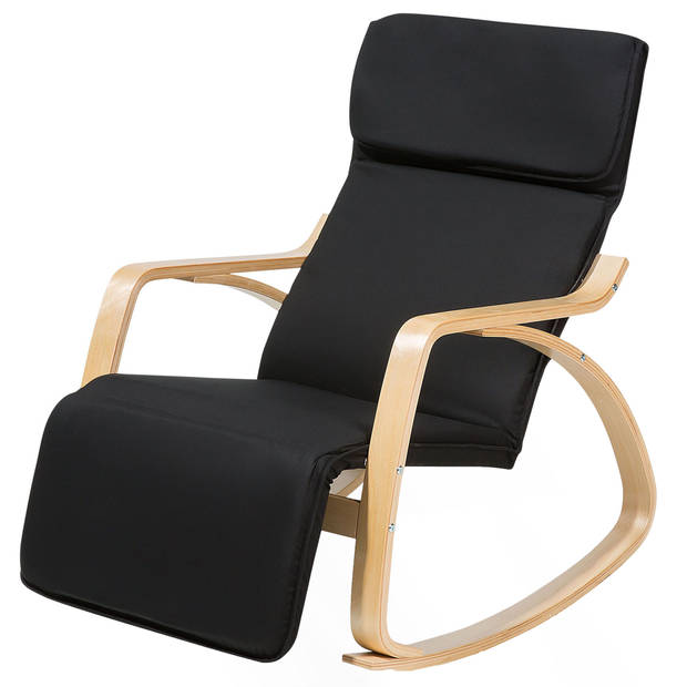 Beliani WESTON - Schommelfauteuil-Zwart-Polyester