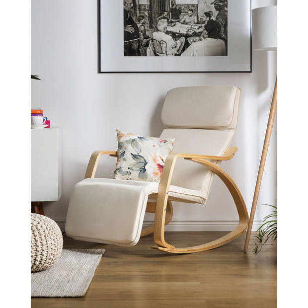 Beliani WESTON - Schommelfauteuil-Beige-Polyester