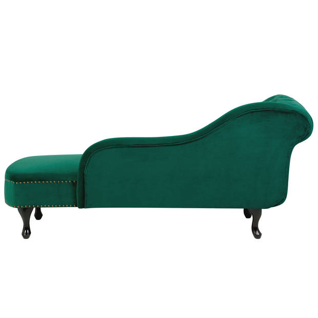 Beliani NIMES - Chaise longue-Groen-Fluweel