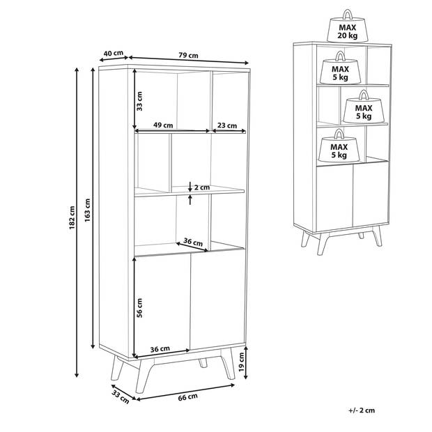 Beliani COLUMBUS - Boekenkast-Wit-MDF