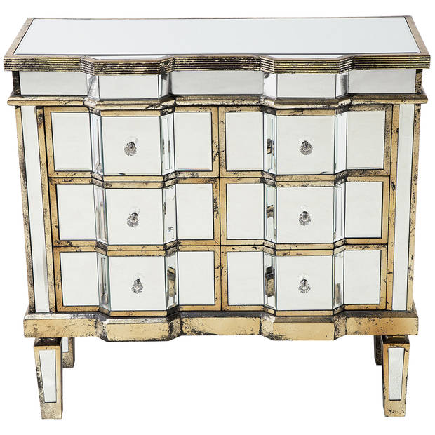 Beliani MOZELA - Commode-Zilver-Glas