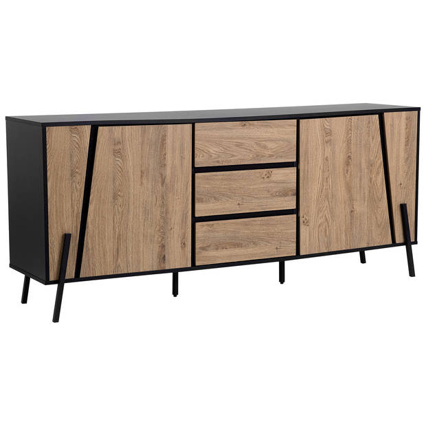 Beliani BLACKPOOL - Sideboard-Lichte houtkleur-Spaanplaat