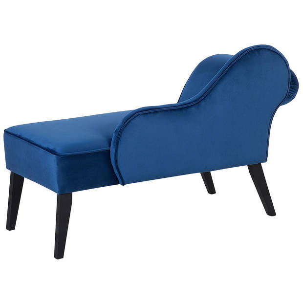Beliani BIARRITZ - Chaise longue-Blauw-Fluweel