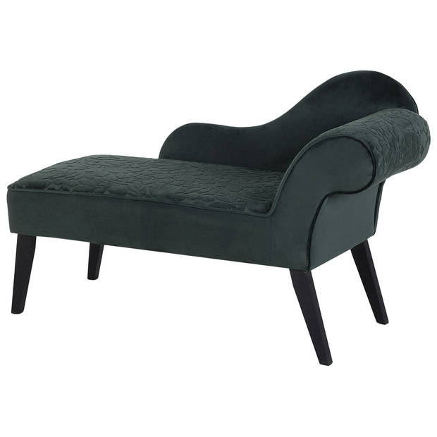 Beliani BIARRITZ - Chaise longue-Groen-Fluweel