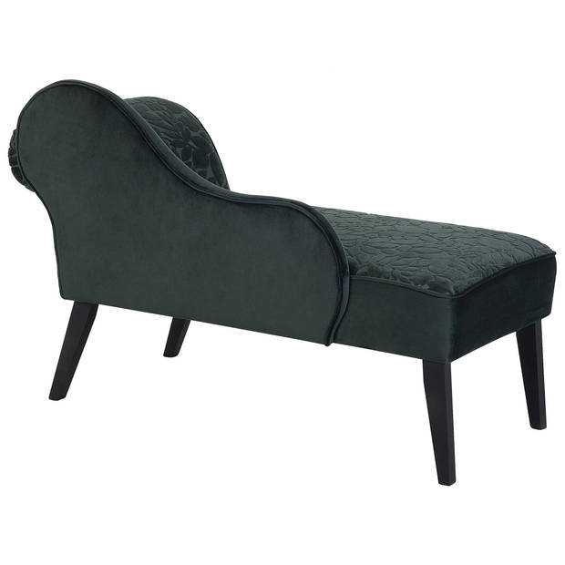 Beliani BIARRITZ - Chaise longue-Groen-Fluweel