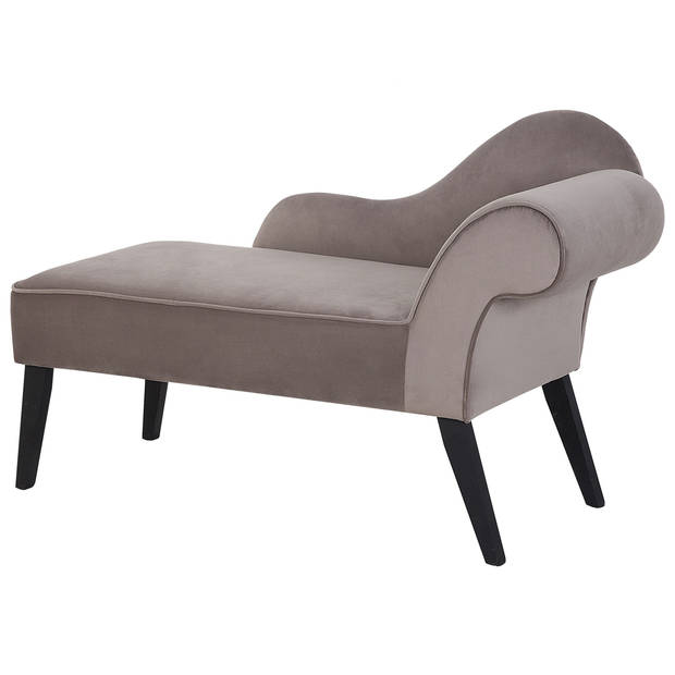 Beliani BIARRITZ - Chaise longue-Grijs-Fluweel