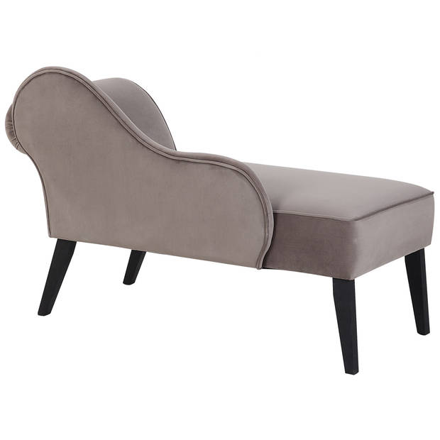 Beliani BIARRITZ - Chaise longue-Grijs-Fluweel