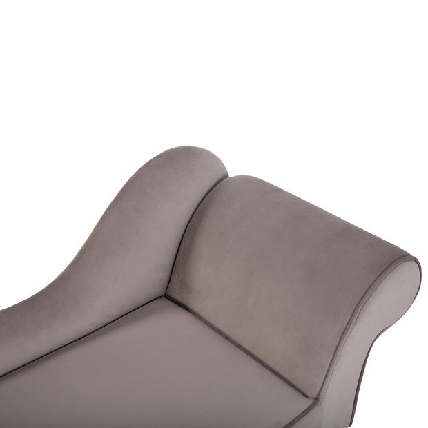 Beliani BIARRITZ - Chaise longue-Grijs-Fluweel