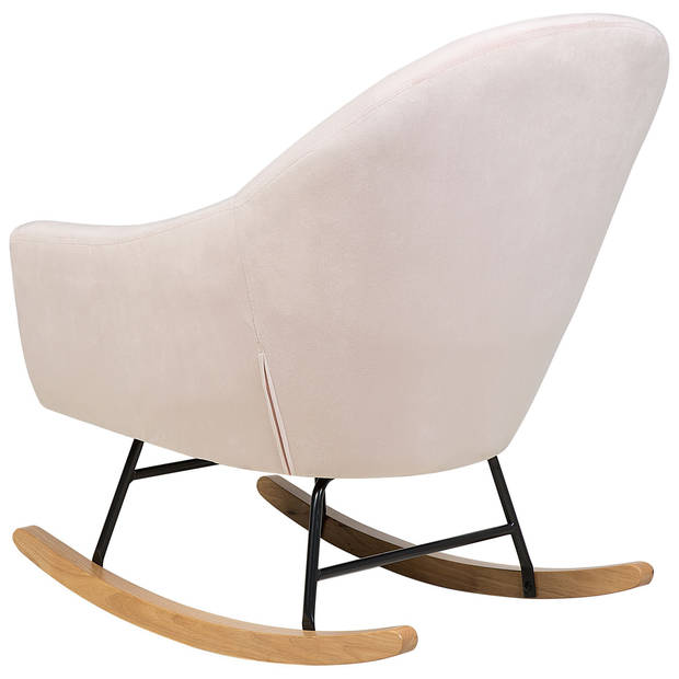 Beliani OXIE - Schommelfauteuil-Roze-Fluweel