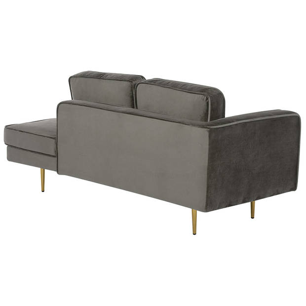 Beliani MIRAMAS - Chaise longue-Grijs-Fluweel