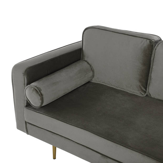 Beliani MIRAMAS - Chaise longue-Grijs-Fluweel