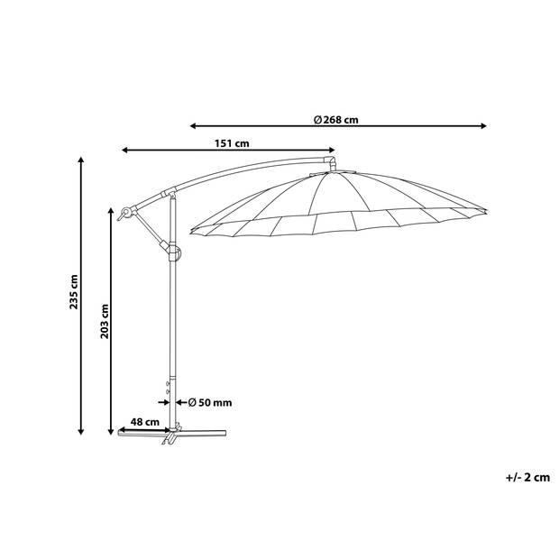 Beliani CALABRIA - Cantilever parasol-Grijs-Polyester