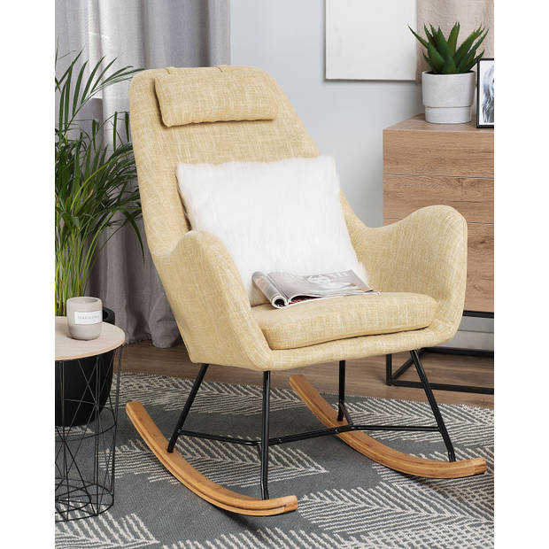 Beliani ARRIE - Schommelfauteuil-Geel-Polyester