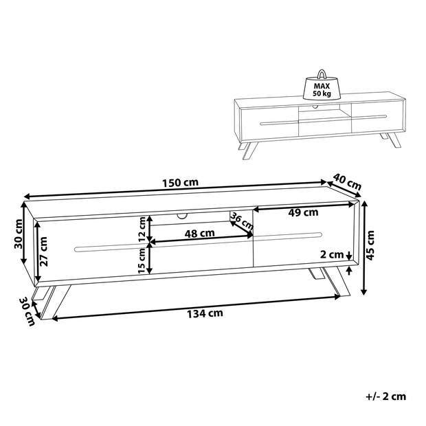 Beliani FORESTER - TV-kast-Lichte houtkleur-MDF