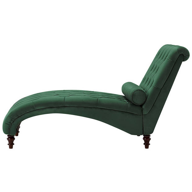 Beliani MURET - Chaise longue-Groen-Fluweel