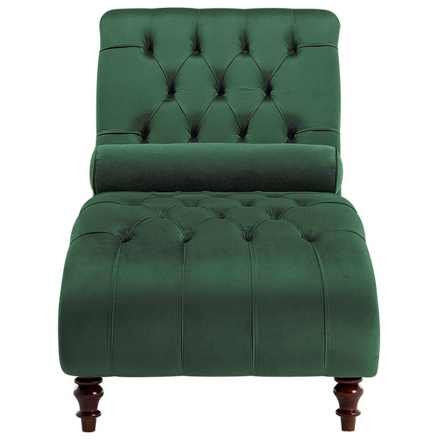 Beliani MURET - Chaise longue-Groen-Fluweel