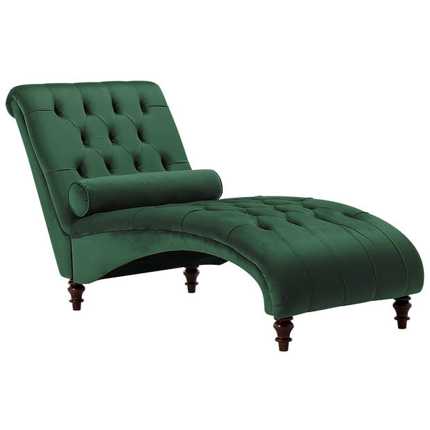 Beliani MURET - Chaise longue-Groen-Fluweel