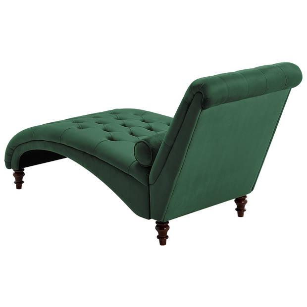 Beliani MURET - Chaise longue-Groen-Fluweel