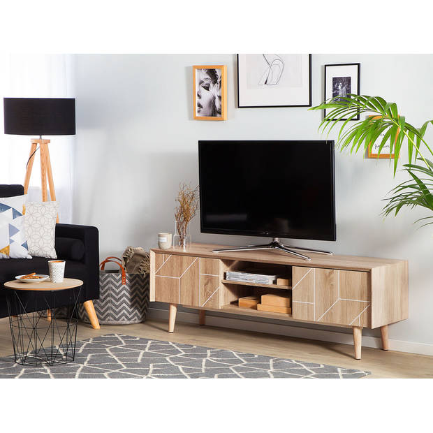 Beliani FRANKLIN - TV-kast-Lichte houtkleur-Spaanplaat