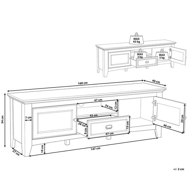 Beliani NASHVILLE - TV-kast-Wit-MDF