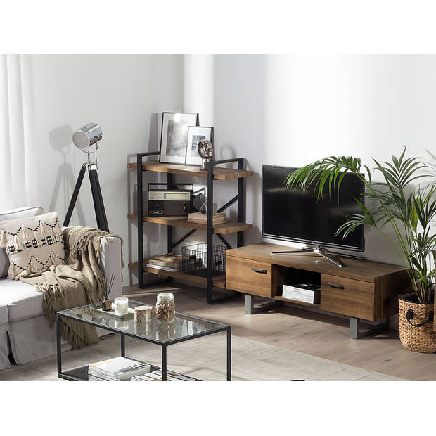 Beliani TIMBER - TV-kast-Donkere houtkleur-MDF