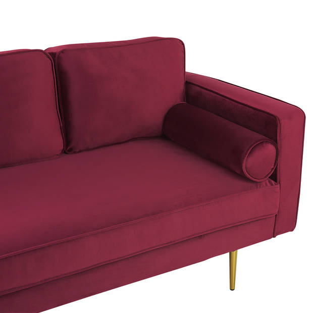 Beliani MIRAMAS - Chaise longue-Rood-Fluweel