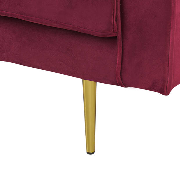 Beliani MIRAMAS - Chaise longue-Rood-Fluweel